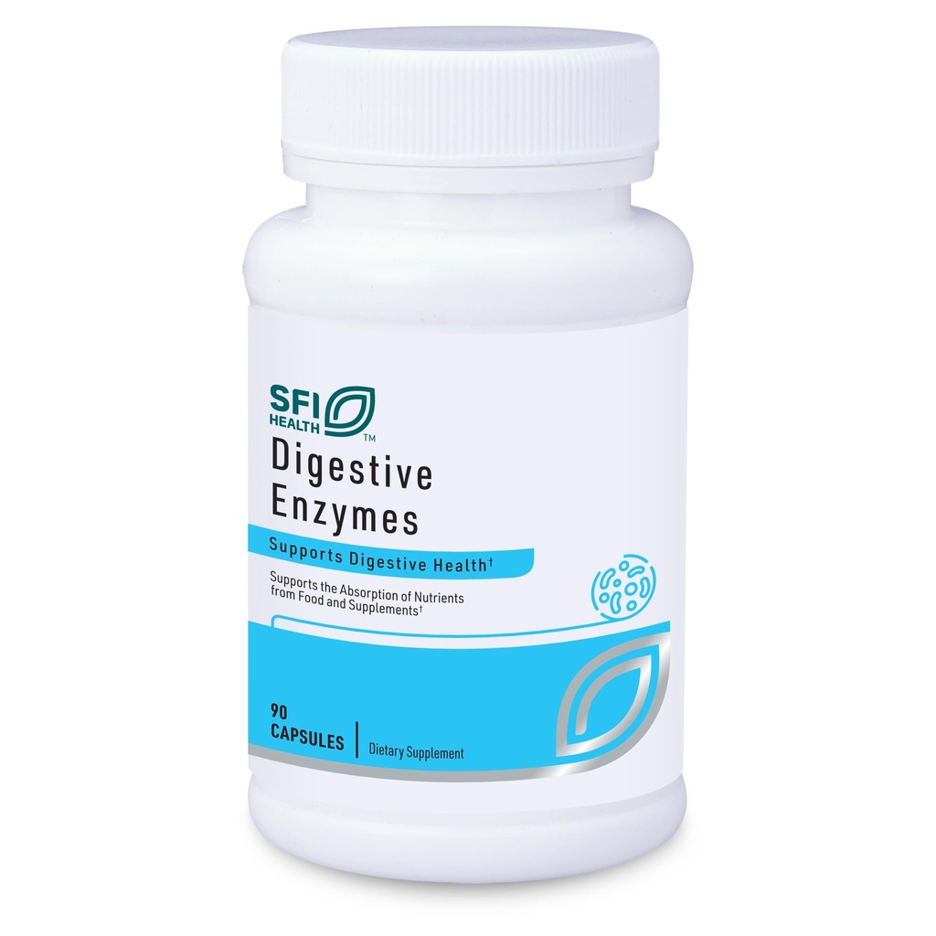 Klaire Labs SFI Health Digestive Enzymes - Gut Health Supplements with Amylase, Protape, Lactase, Cellulase & Lipase Enzymes for Disease - Wspiera sporadyczne Bloating & Gas (90 Kapsułek)
