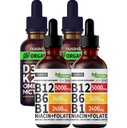 Nusava Witamina B12 Krople płynne i Unflavored D3 K2 Bundle - Potenne Witaminy płynne do serca, Joint, Energia, & Wsparcie immunologiczne - Nie- GMO, Gluten- Free, 2pk każdy