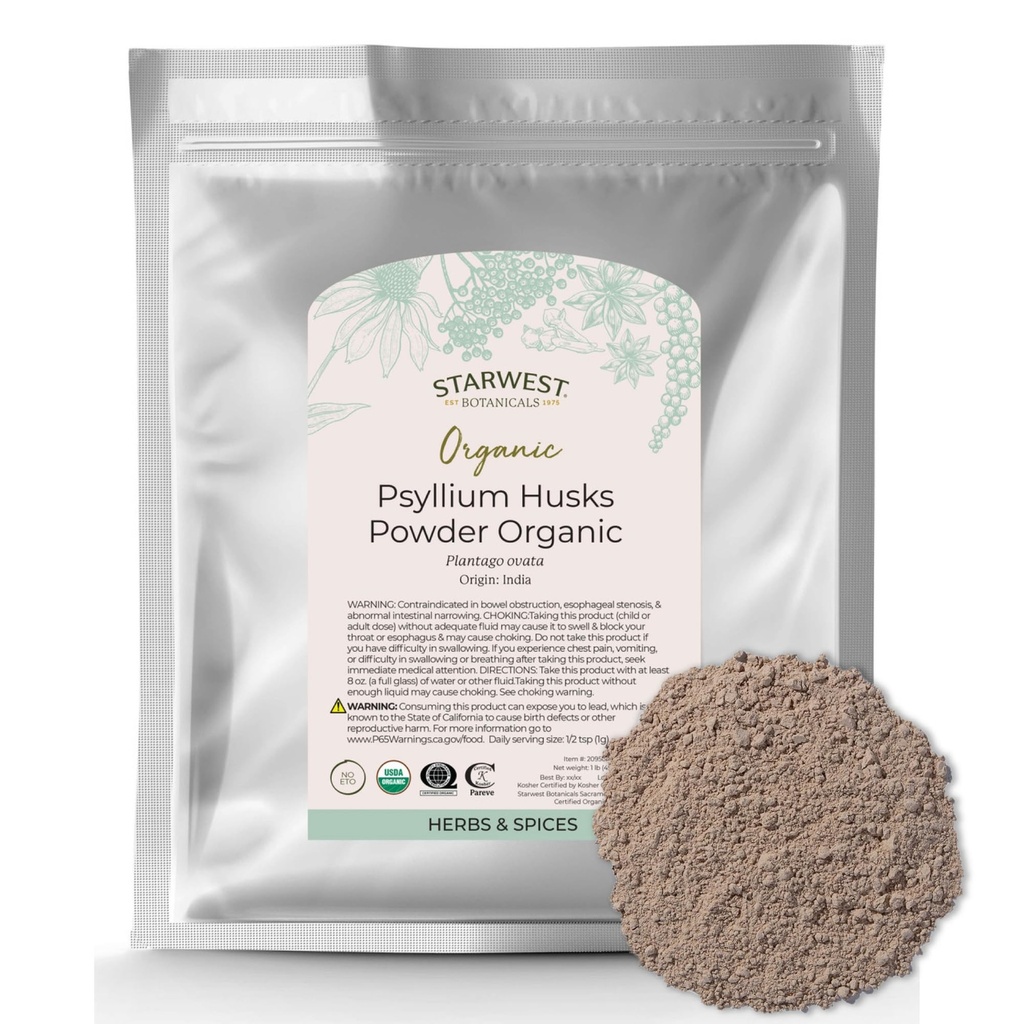 Najstarsze Botaniczne Organiczne Pyllium Husk Proszek, 1 funt
