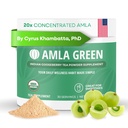 Amla Powder & Green Tea Superfood suplement, 20x Ultra skoncentrowana Amla, Wsparcie przeciwutleniacze, Made with Oolong Tea and Indian Gooseberries, Organic, Wegan, Classic Flavor, 30 Służenie