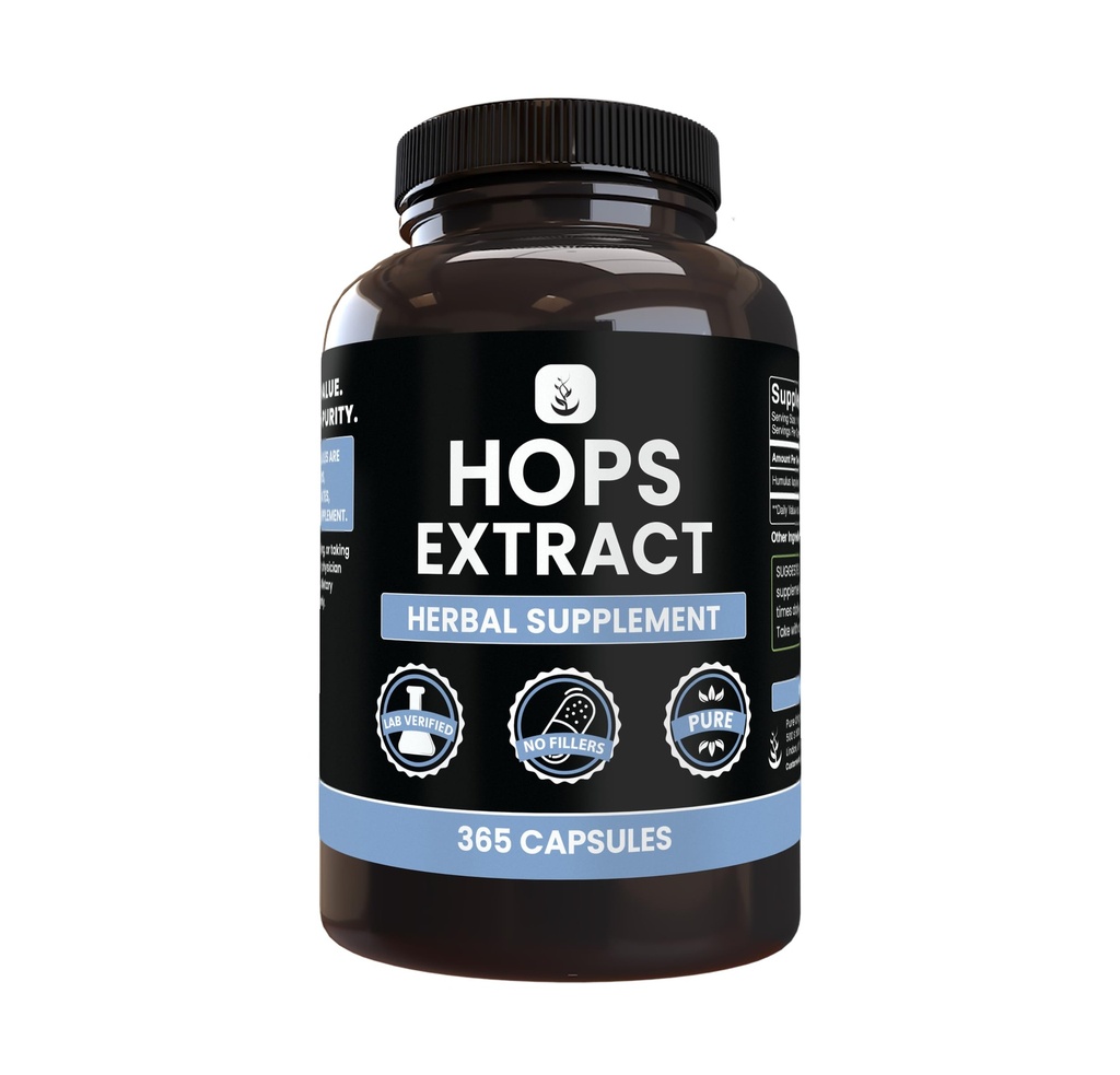Ekstrakt Pure Original Ingredients Hops Extract (365 kapsułki) No Magnez Or Rice Fillers, Always Pure, Lab Verified