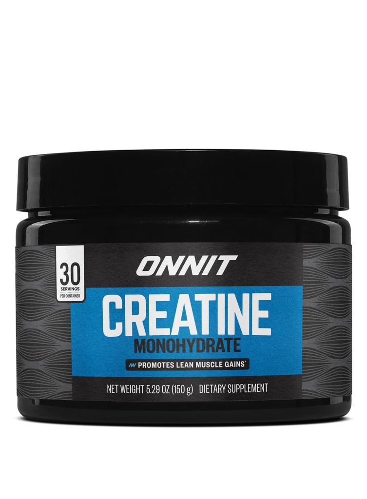 ONNIT Kreatywny jednowodny proszek, IGEN (TM) Non-GMO Tested 5g Premium Creatyne for Muscle Strength, Power and Lean Mass, Wspomaga zdrowie mózgu, Energia komórkowa mózgu, Unflavored, 30 Sługi, 5.29 oz