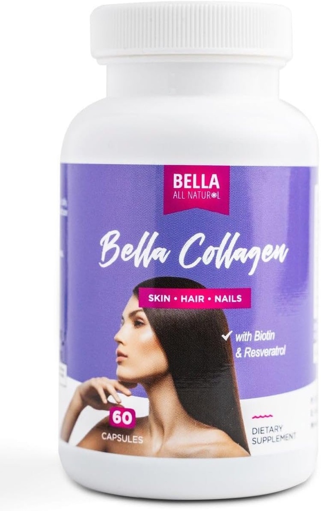 Bella All Natural Colagen Colageno, włosy, skóra i paznokcie, 60caps