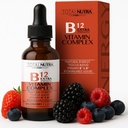 Dodatkowa siła płynne B12 Witaminy Drops- Witaminy B12, B6, B3- Wegan i Non GMO- Natychmiastowa energia, Focus & Metabolizm Wsparcie z zielonej herbaty, Karnityna i Ginkgo Bilob- Alternatywa dla B Kapsułki złożone