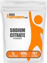 BulkSupplements.com Sodu cytrynian w proszku - Sodu cytrynian żywności klasy, Emulsyfikator, Flavor Enhancer - Gluten Free, 3 g na Serving, 500g (1.1 lbs) (Opakowanie po 1)
