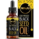 Maju Superfoods Black Seed Oil - 3 razy TQ, Cold- Pressed, Travel Size, 100% Turecki Czarny Kmin Seed Oil, Płynny Czysty Blackseed, Butelka szklana, 2 Oz