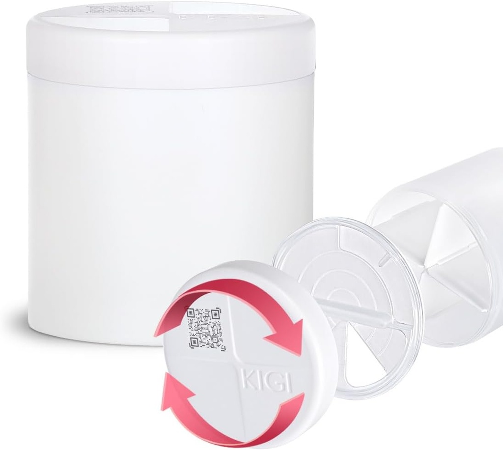 Bardzo duży suplement Organizator z 4 Komory Easy Open Pill Dispenser Miesięczna medycyna Vitamin Organizatorów Storage Pill Butelki, biały