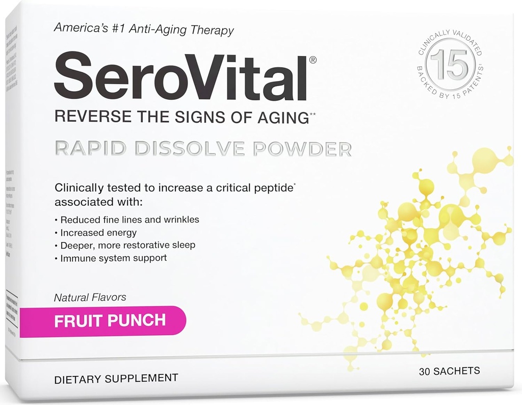 Serovital szybkiego rozpuszczania proszku - suplement przeciwstawny dla kobiet, korzyści ze skóry, energii i lepszego snu 124; 30 Day Supply - Fruit Punch