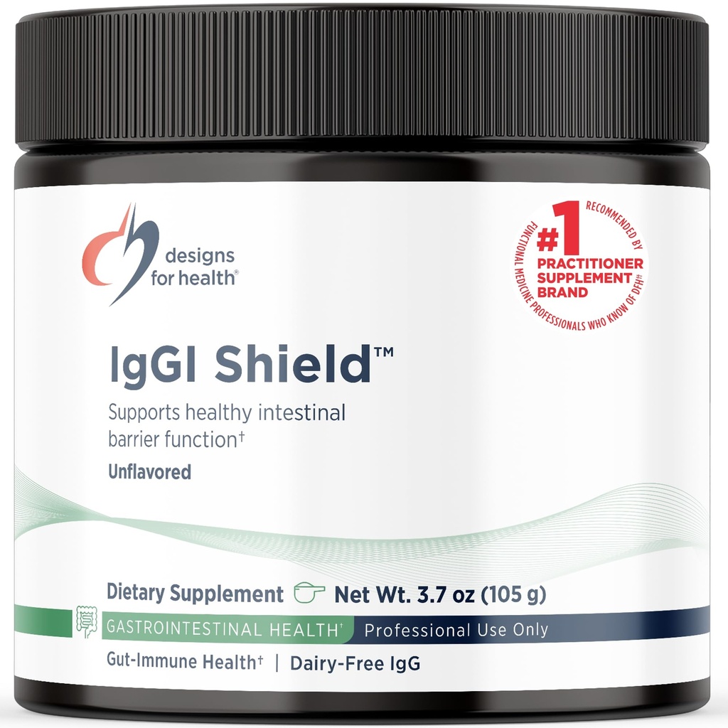 Designs for Health IgGI Shield Powder - Darmowy Imunoglobulin IgG Supplement, SBI with N- Acetyl- Glukozamina - Wspiera zdrową funkcję bariery jelitowej (3.7oz / 30 Servings)