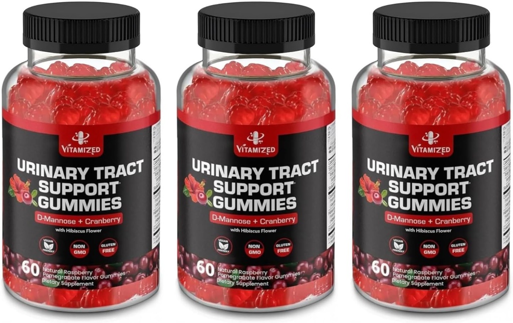 Pothent Gummies żurawinowe 1500mg z D Mannoss - Urininary Tract Health for Women & Men, Urynary Flush & Bladder Fast- Assistance Supplements with Hibiscus Powder, 180 Count