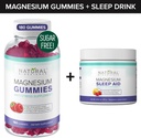 Gumiaki magnezowe wolne od cukru (180 Gummies) i proszek czasu nocnego z magnezem z cytratem magnezowym, melatoniną, L- Theaniną i GABA - Wegan, Żelatyna - wolne, Gluten- wolne, Non-GMO