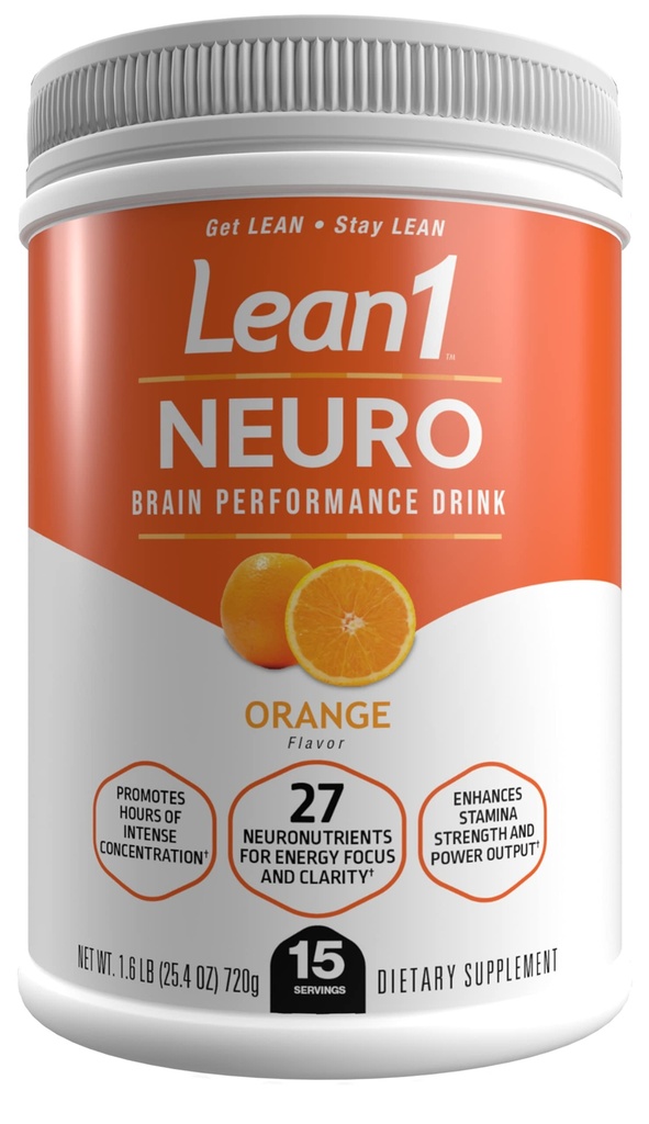 Lean1 Neuro, Mental Energy w proszku Drink, pomarańczowy smak, 15 porcji wanny przez Nutrition53