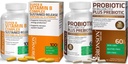 Bronson Probiotic 50 Milion CFU + Prebiotyk z Apple Polyphenols & Wyciąg z owoców ananasowych + Witamina B Complex Trwałe uwolnienie