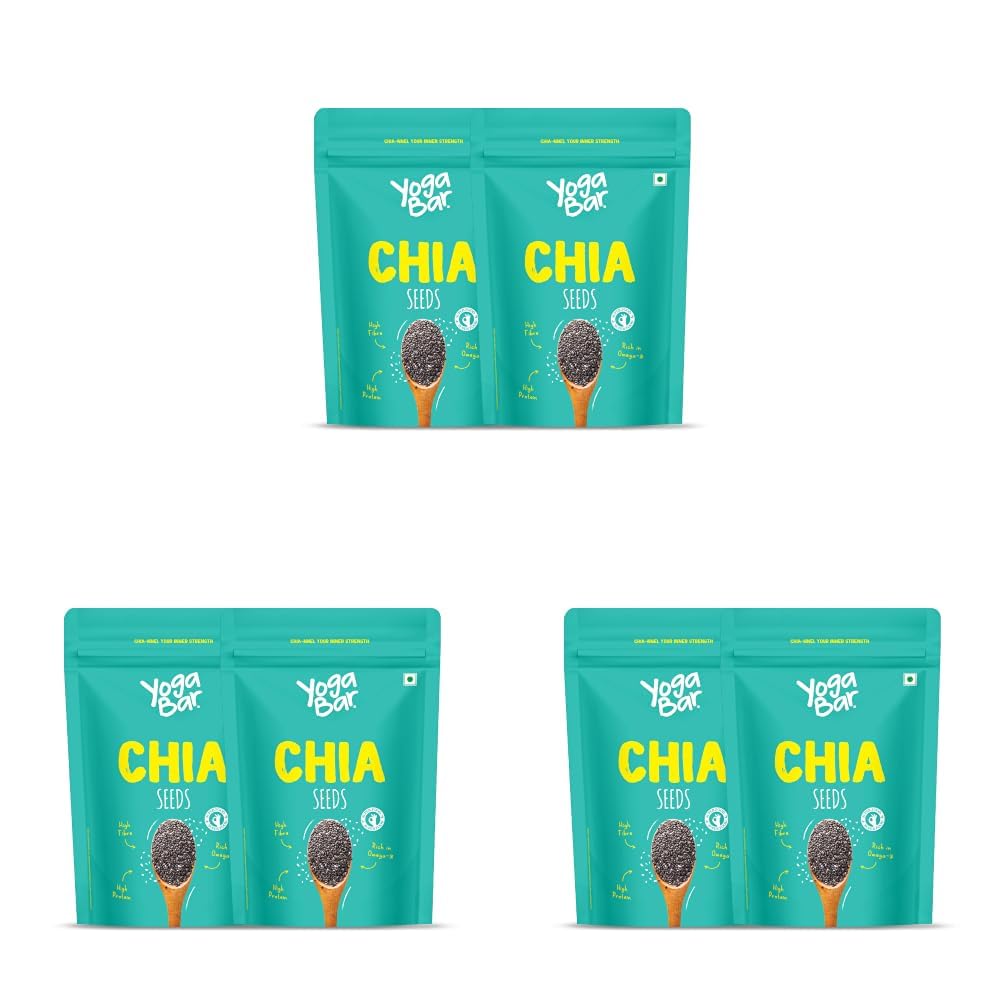 Yogabar Chia Seeds 1Kg (500g x Pack of 6)