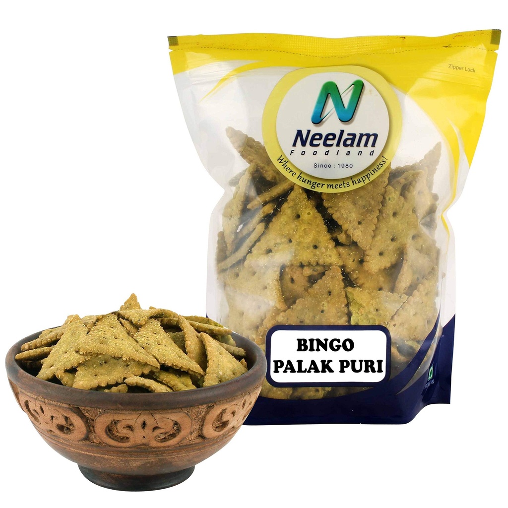 Neelam Foodland Triangle Palak (Spinach) Puri 400G