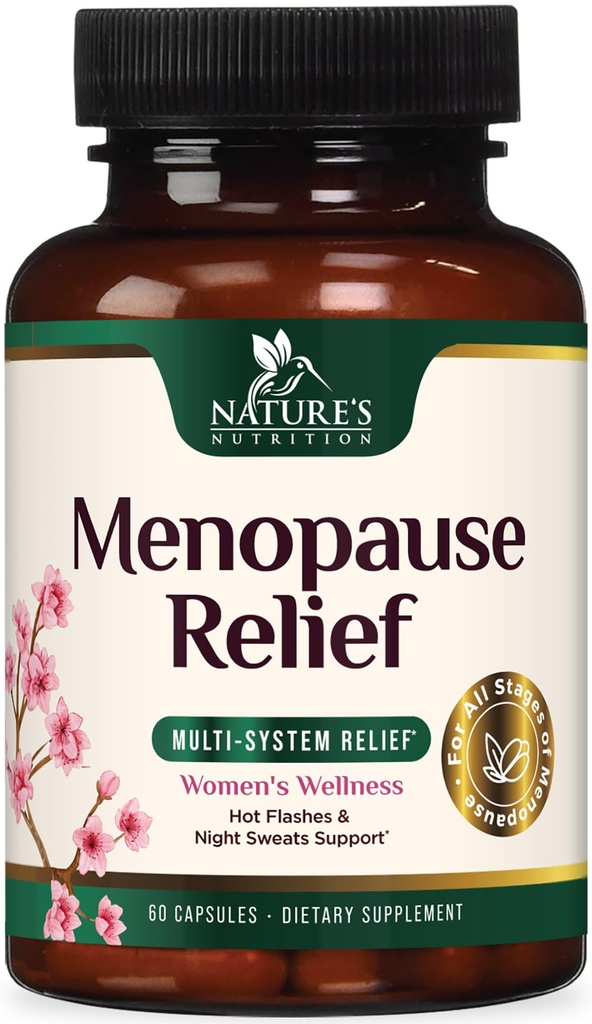 Menopauza Suplementy dla Kobiet - Menopauza Probiotyki wsparcia ulgi z Black Cohosh, Naturalne Suplementy wsparcia dla łagodnych gorących błysków & nocne poty & PH Suplement wsparcia równowagi - 60 Kapsułki