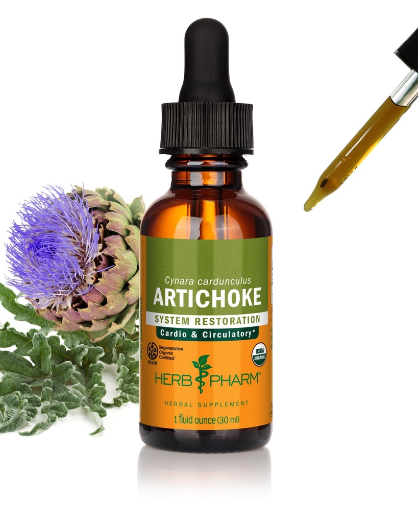 Herb Pharm Certified Organic Artichock Liquid Extract for cardioviral and Circulative Support - 1 unce