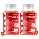 Witamina A 25000 IU bez cukrów witaminowych Gummie (Palmitynian retinylu) - Naturalny aromat truskawkowy - 120 Pektyn Gummies (2 butelki)