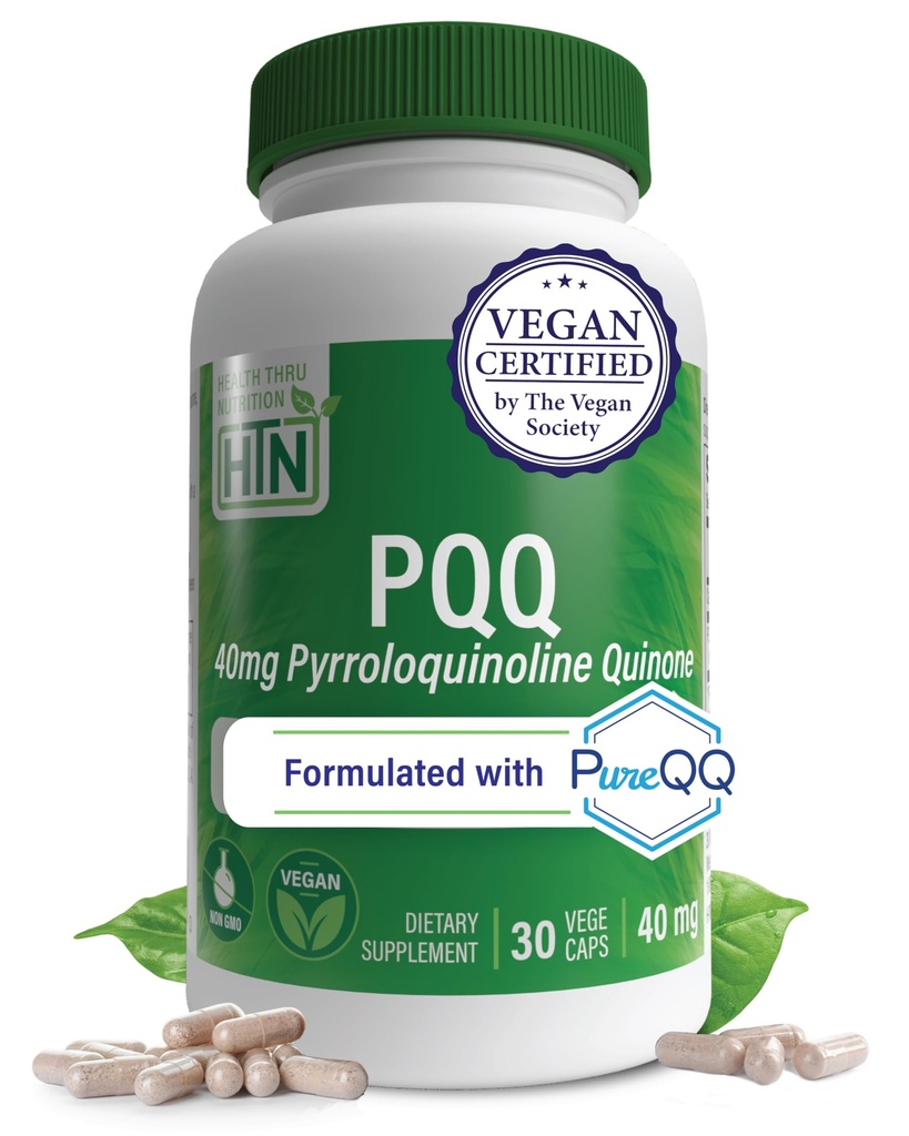 Zdrowie Thru Nutrition PQQ 40mg 30 Służenia Pyrrolochinolina Quinone jako PureQQ Biogeneza 124; Promotes Mitochondrial Biogenesis 124; Certyfikowany wegan 124; Non-GMO Gluten Soy Wolne kapsułki 124; Czyste etykiety PQQ Suplement
