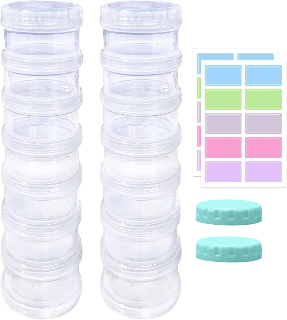 2 Pack 7 dzień Pill Organizer Case Stackable Cotygodniowe suplementy Vitamin Pills Holder Dispenser Duży Przezroczysty Clear z Extra Lid