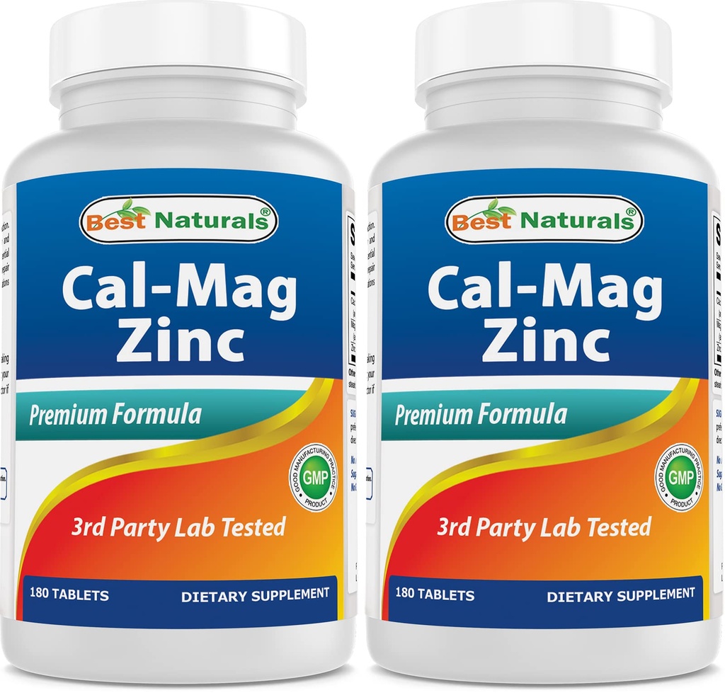 2 opakowania - najlepsze naturalne cynku wapnia Magnezu - 180 tabletek - zasadniczy Cal Mag Cynk Mineral Complex (Razem 360 tabletek)