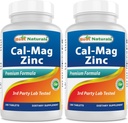 2 opakowania - najlepsze naturalne cynku wapnia Magnezu - 180 tabletek - zasadniczy Cal Mag Cynk Mineral Complex (Razem 360 tabletek)