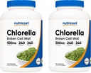 Nutricost Chlorella kapsułki (2 butelki) 500 mg, 240 kapsułki na butelkę