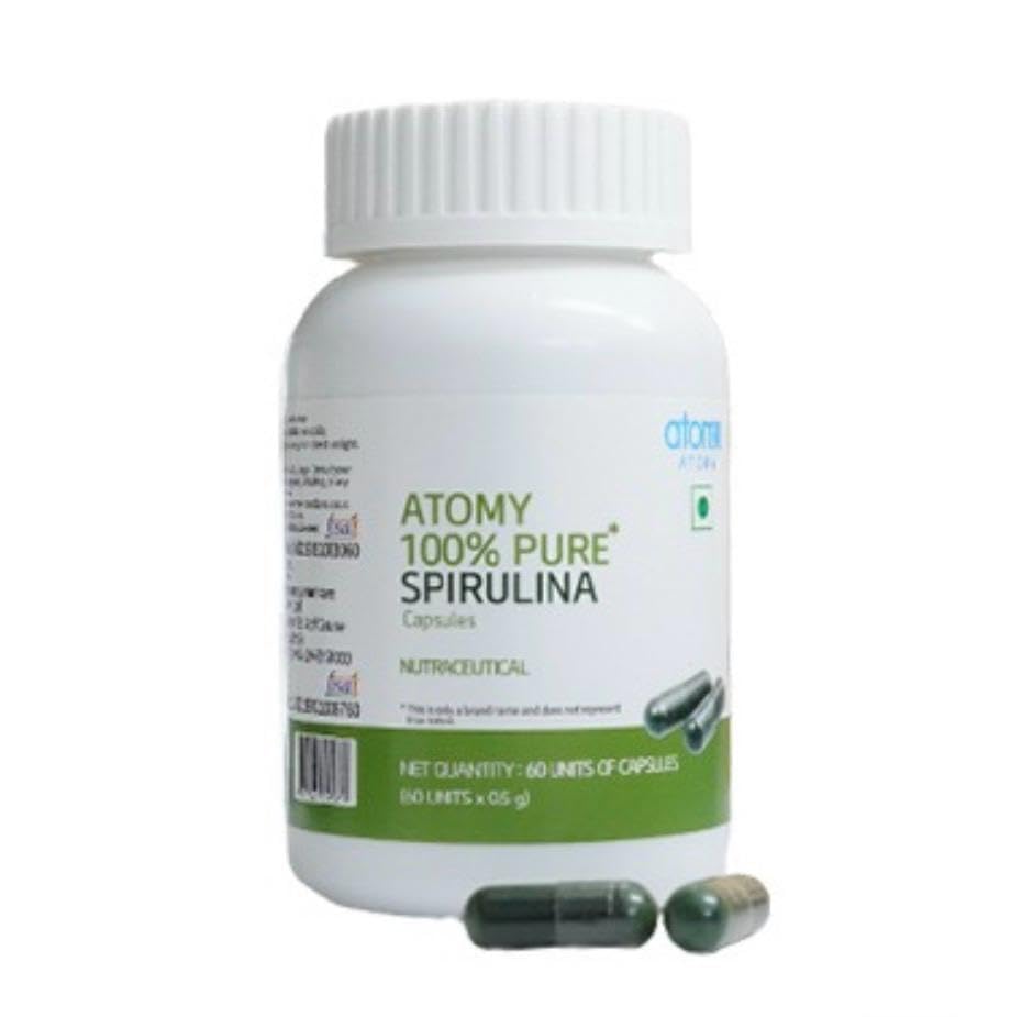 Atomy 100% Pure Spirulina Capsules, 60 Units, 30g, Nutraceutical Supplement