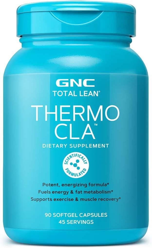 GNC Total Lean Thermo CLA 124; Paliwa Energia i metabolizm tłuszczu, Wspomaga ćwiczenia i odzysk mięśni 124; 90 Kapsułki Softgel