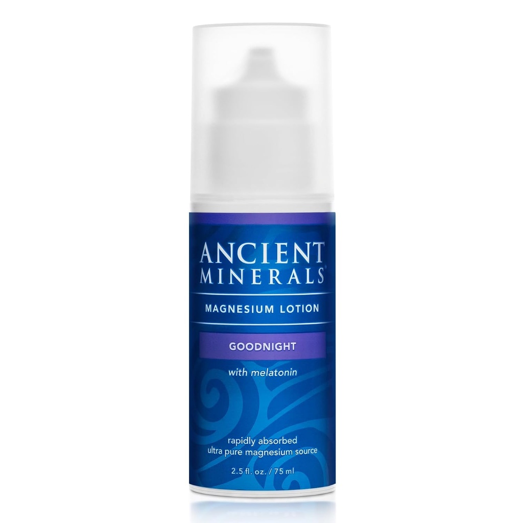 Starożytne Minerały Magnezu Balsam Wieczorny krem zawiera melatoninę z chlorku magnezu i OptiMSM miejscowe nocne balsam nawilżający (2.5oz)