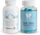 Rad Probiotyki jamy ustnej dla zębów i gum z Rad Mouth dla czułości zębów - Dentysta Spreparowany Probiotyk dentystyczny z Lactobacillus Reuteri i Multivitamin dla wzmocnienia Gums, Zęby i Jaw Bone