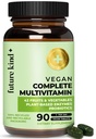 Full - 42- in-1 Vegan Multivitamin dla kobiet i mężczyzn z enzymami, B12, cynk, i probiotyki do trawienia (90 tab w butelce z recyklingu)