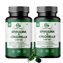 Spirulina & Chlorella Tablets Pack of 2 | Green Superfood Detox Supplement | Rich in Protein, Chlorophyll & Antioxidants | Energy, Immunity & Daily Wellness Support | Vegan Dietary Supplement (120 Tablets)