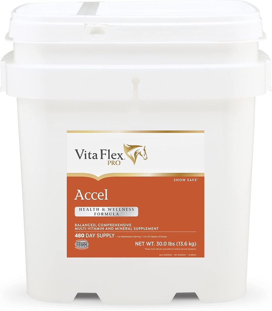 Vita Flex Pro Accel Health & Wellness Formuła, Suplement do koni, 30 funtów, 480- Day Supply