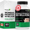 NOWE DZIAŁANIA Probiotyki dla kobiet 50 Miliard CFU na 2 Kapsułki - MAKTREK Technology, 4 Probiotyczne cieśniny i prebiotyczne Blend- Wspiera trawienie Zdrowie & Gut Flora Balance- Made in Canada - 60 Kapsułki