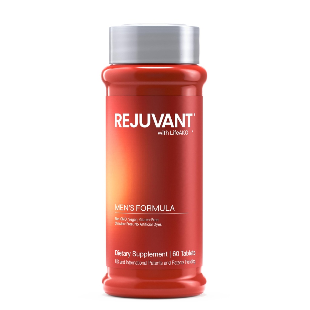 Rejuvant Men 's AKG Supplement 1000MG Ultra 98% Czysty (Calcium Alpha- Ketoglutarate) z Opatentowaną AKG Witamina A Bogata kontrolowana formuła uwalniania dla długowieczności, Odzysk i Naprawa komórek, 60 Tabletki