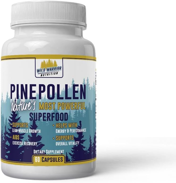 Daily Health Pine Pollen 600mg Vegan gluten Free Non GMO Natural Superfood Vitamin Minerals Suplement diety 60 kapsułki - 1 Miesiąc dostaw