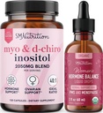 SMNutrition Herbal Hormon Równowaga Tincture & Myo- Inositol & D- Chiro Inositol Bilansowanie Hormon Pasek z 40: 1 (30 Służenie) i Liquid Cycle Support for Women (60 Służenie)
