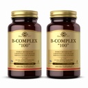 Solgar B- Complex 100 "- 100 Kapsułki wegetatywne, Opakowanie 2 - Metabolizm energii, Wsparcie układu nerwowego - Non-GMO, Wegan, Gluten Free - 200 Całościowych Sług