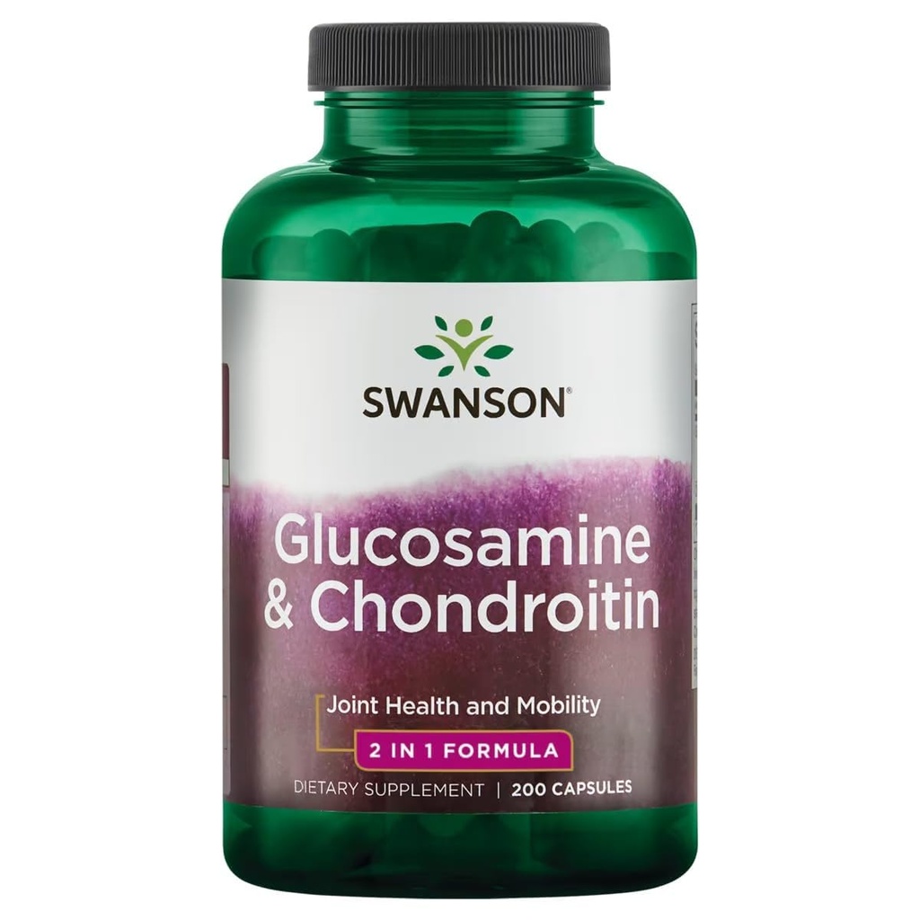 Swanson Glukozamina i Chondroitin Combo 500 / 250 Miligramy 200 kapsułek