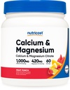 Nutricost Wapnia Magnezu Proszek (Fruit Punch, 60 Servings) - Support kości, Non-GMO, Gluten Free (z Citrate wapnia i Magnezu Citrate)