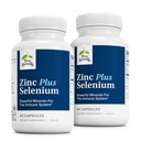Terry Natural Zinc Plus Selenium - Suplement immunologiczny i oddechowy - Suplement mineralny z Bisglicinate cynku - Formuła z Selenium do Cellular Health Support - 60 Kapsułki