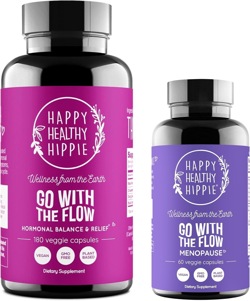 Happy Healthy Hippie Go with The Flow Menopause Support & Go with The Flow Hormon Balance for Women (180ct)