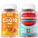 NEVISS Bez cukrów CoQ10- 250mg / 500mg Nadziewane Gumiaki + Bezcukrowe Gumiaki Probiotyczne
