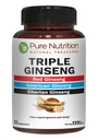 Pure Nutrition Triple Ginseng 650mg < 124; 120 Caps ≤ 124; Complex for Men and Women = 124; Highly Effective Combination of Red, American and Siberian Ginseng. Nie GMO
