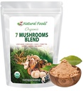 Z Natural Foods Organic 7 Sacred Mushrooms Blend - Mushroom Powder for Immune Health - Lew 's Mane, Cordyceps, Chaga, Red Reishi, Shiitake, Maitake & Turcja Tail Extract for Coffee, Smoothies, 1 lb