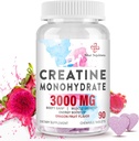 3000 MG Monohydrat kreatryny dla kobiet i mężczyzn, Pigułki kreatryczne z BCAA & Zhydrolizowane Kolagen kreatryny żuć tabletki do wydajności i odzyskiwania, Siła, Smoczy aromat owocowy, 90 tabletek