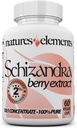 Ekstrakt Schizandra Berry - 10: 1 Wyciąg standardowy z 2% Schizandrins - 1000mg Per Serving - 60 Kapsułek wegetariańskich - Non-GMO, Gluten- Free - Tradycyjny chiński Herb
