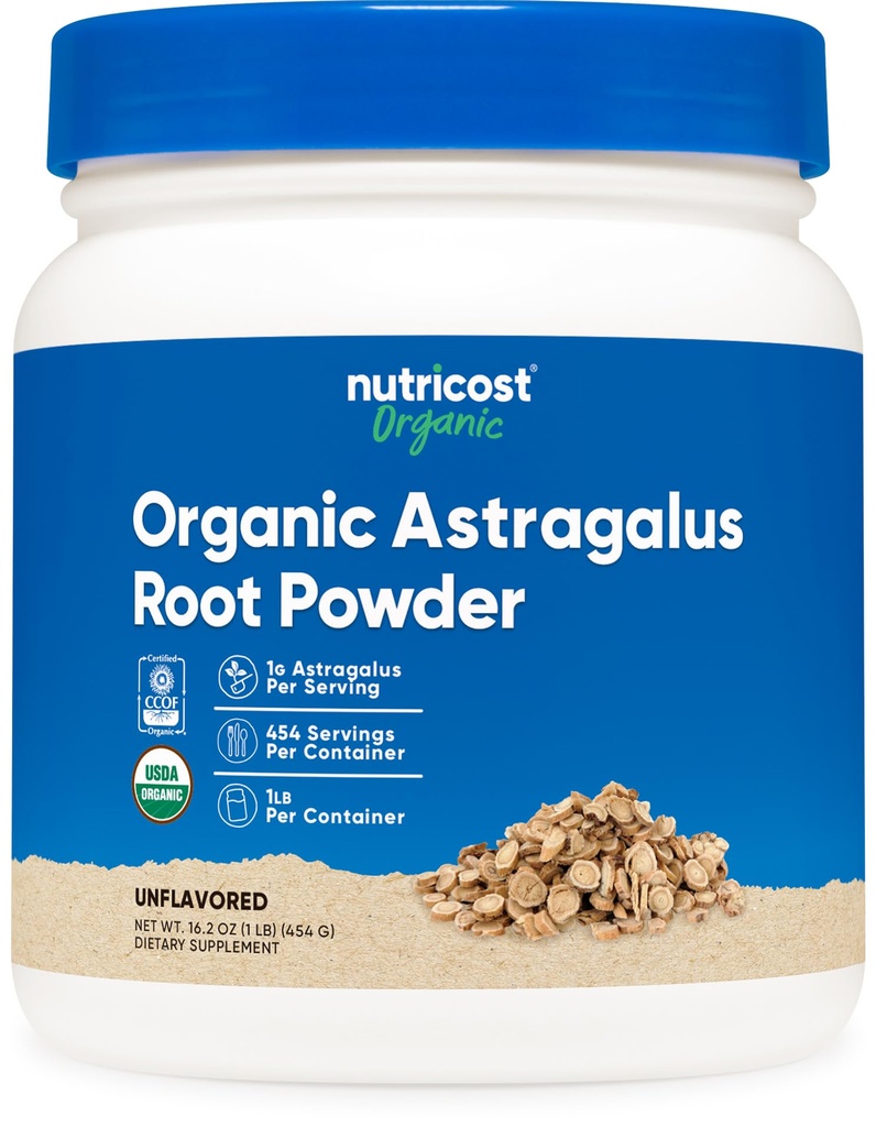 Nutricost Organic Astragalus Root Powder 1LB - Gluten Free, Non-GMO, Wegetarianin