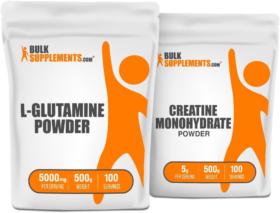 Suplementy do pęcherzyków L- glutamina 500 g + kreatura 500 g